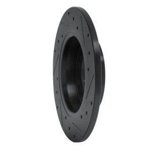 Audi A4 Brake Rotor (1) - Rear Left - R1 Concepts - Drilled & Slotted - Black - `00-`08